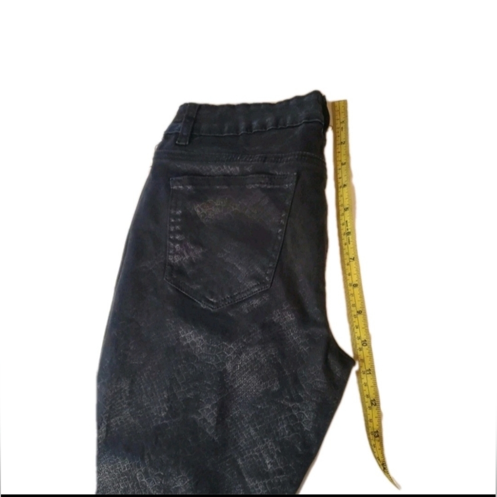 2B Bebe Black Velvet Skinny Pants Animal Print Size:29  High Waist  Ankle-length - Picture 6 of 8